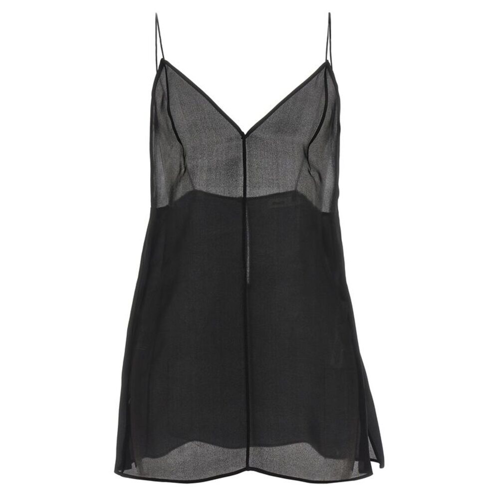 Khaite Black Silk Tank Women's Tops